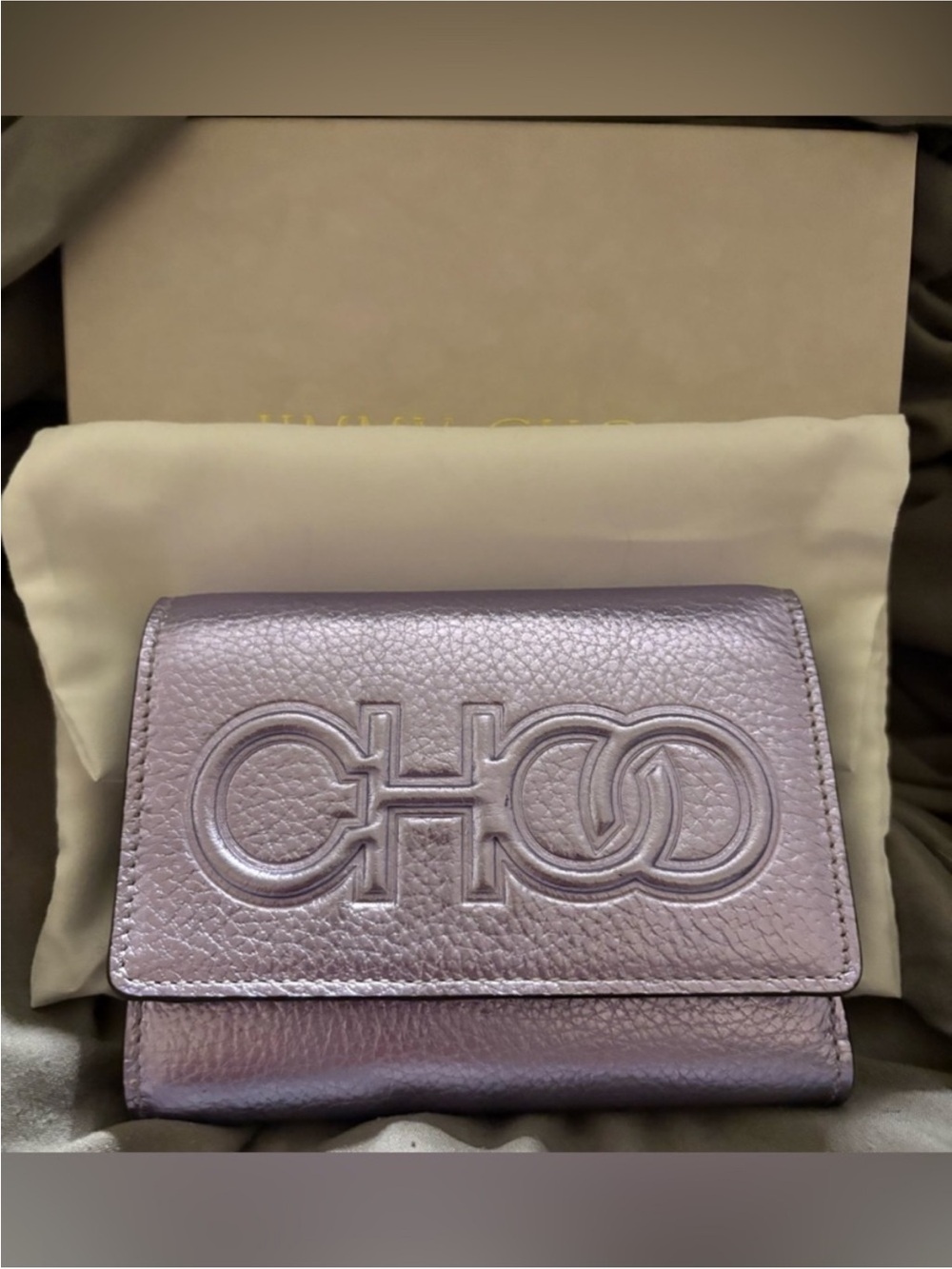 Jimmy Choo Metallic Lilac compact wallet- All inclusive
